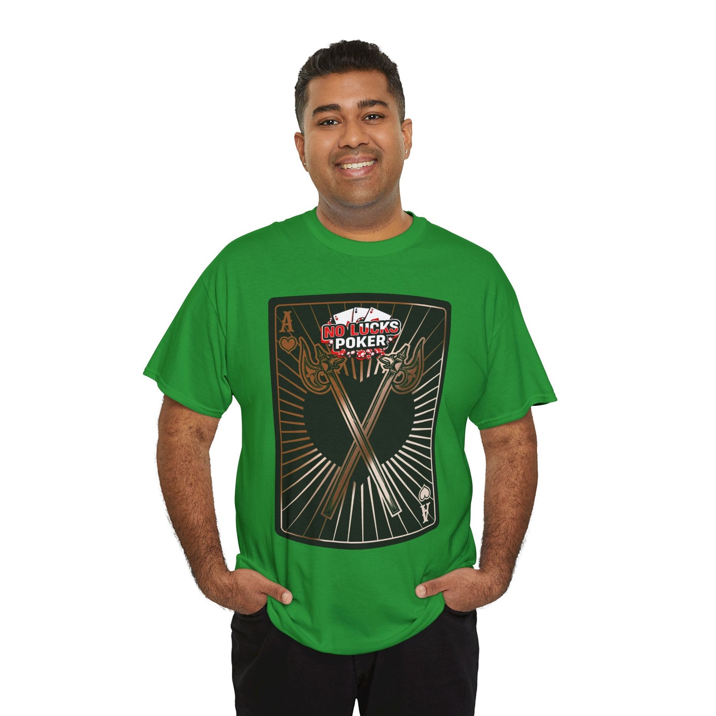 No Lucks Given: Ace of Hearts & Axes – Poker T-Shirt