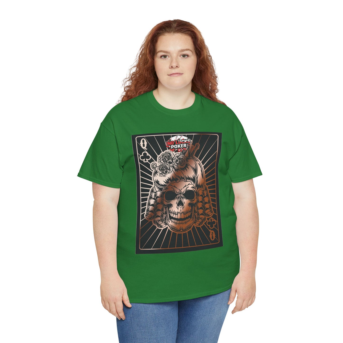 No Lucks Given Angry Queen of Clubs Copper Poker T-Shirt Must have Good Luck All-in