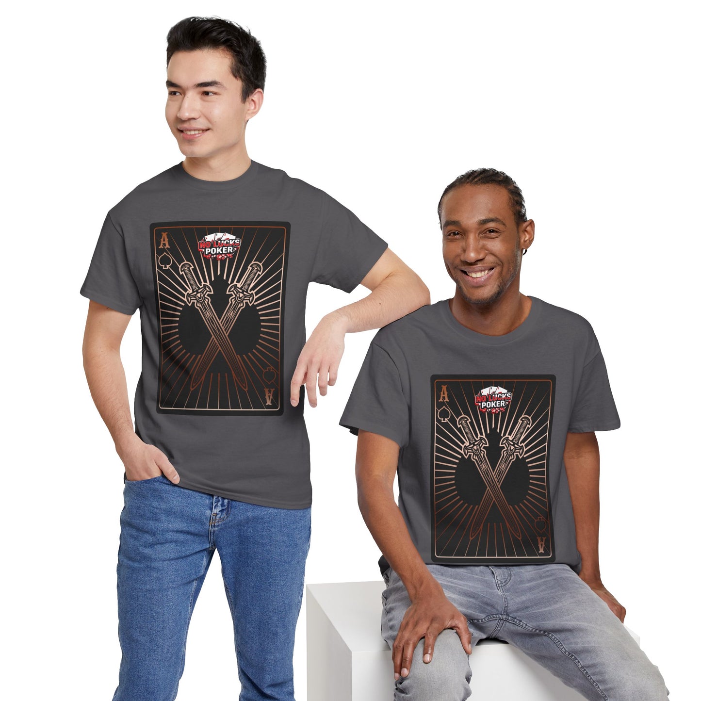 No Lucks Given – Ace of Spades & Crossed Swords Poker T-Shirt (Copper Edition)
