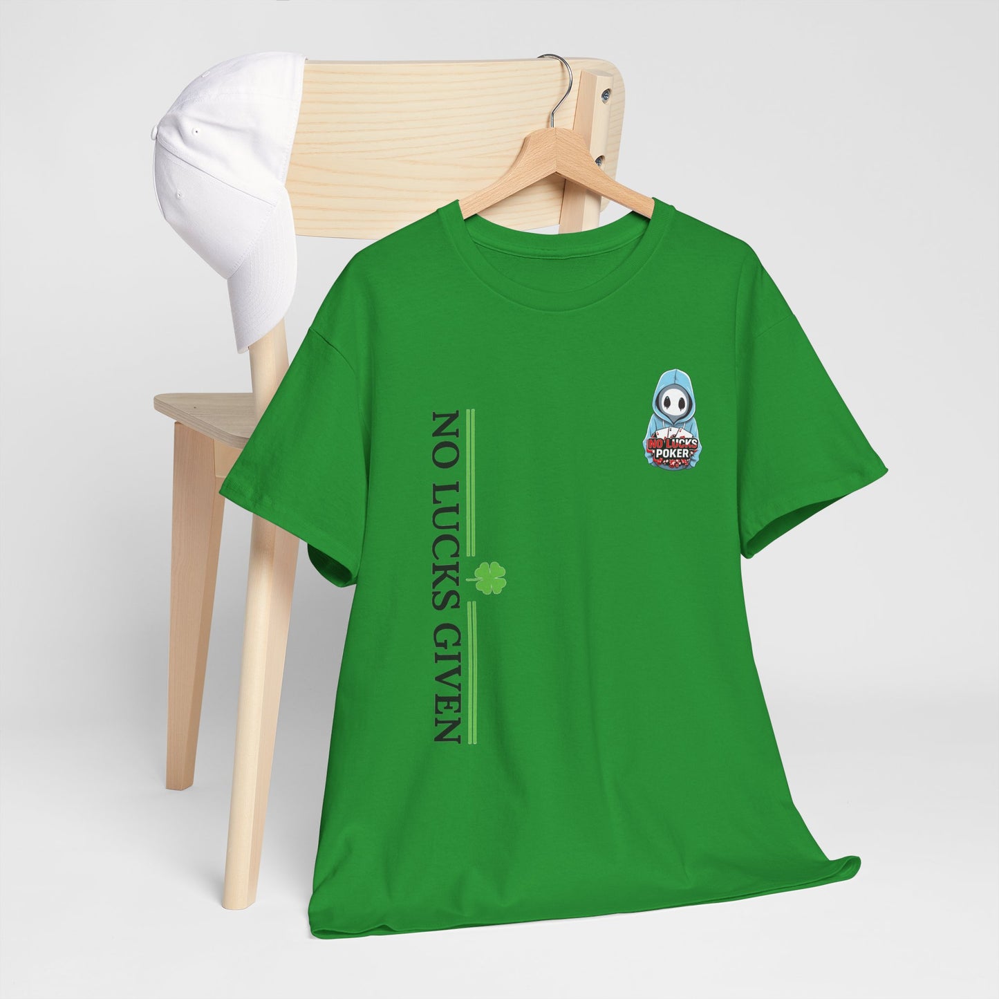 No Lucks Given – Ghost Logo Poker T-Shirt | Stealth Blackout Style