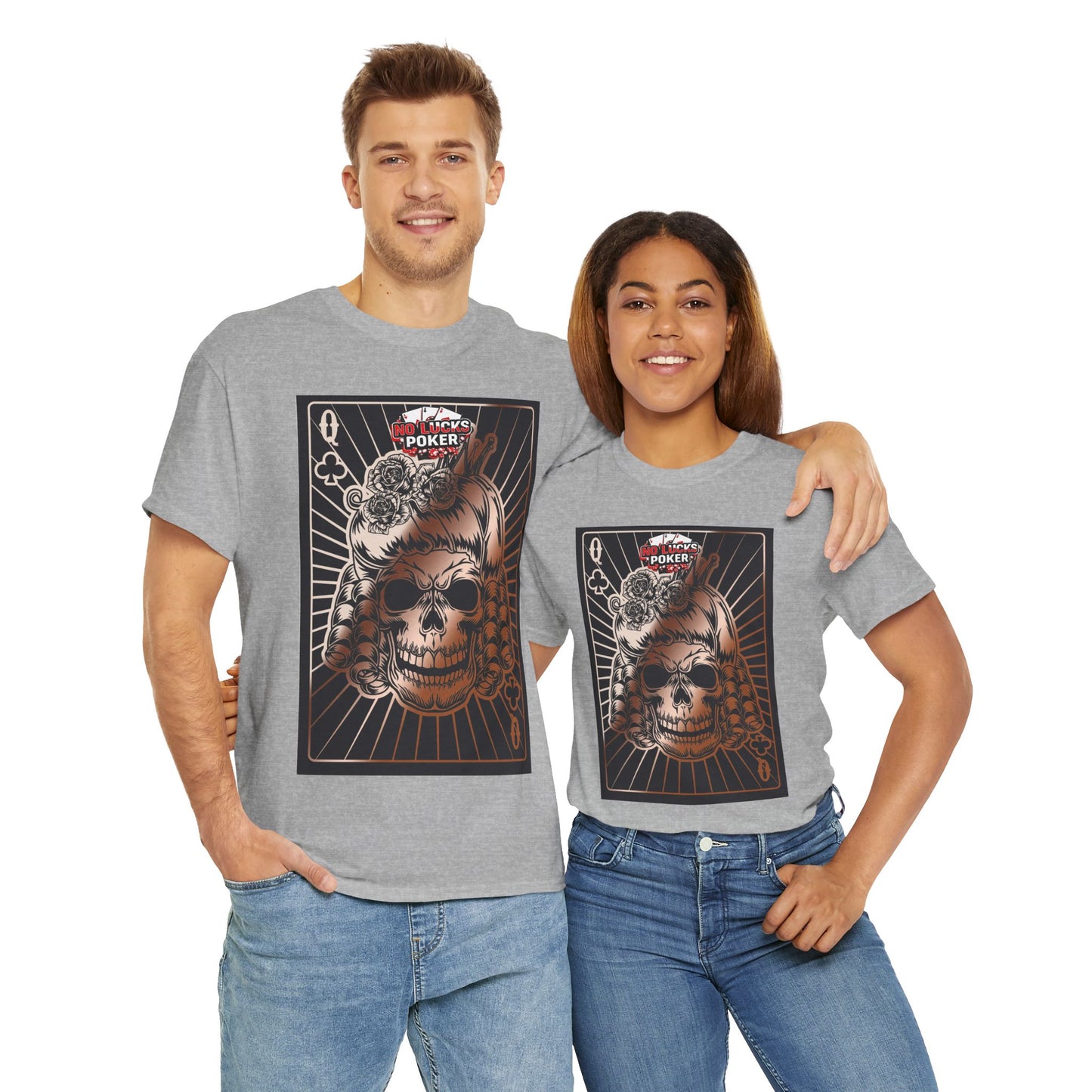 No Lucks Given Angry Queen of Clubs Copper Poker T-Shirt Must have Good Luck All-in