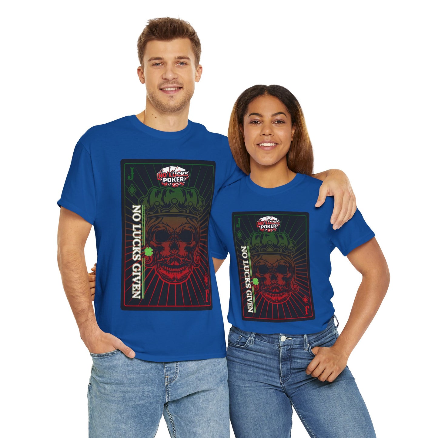 No Lucks Given – Jack Skull Crown Poker Tee (Green & Red Edition)