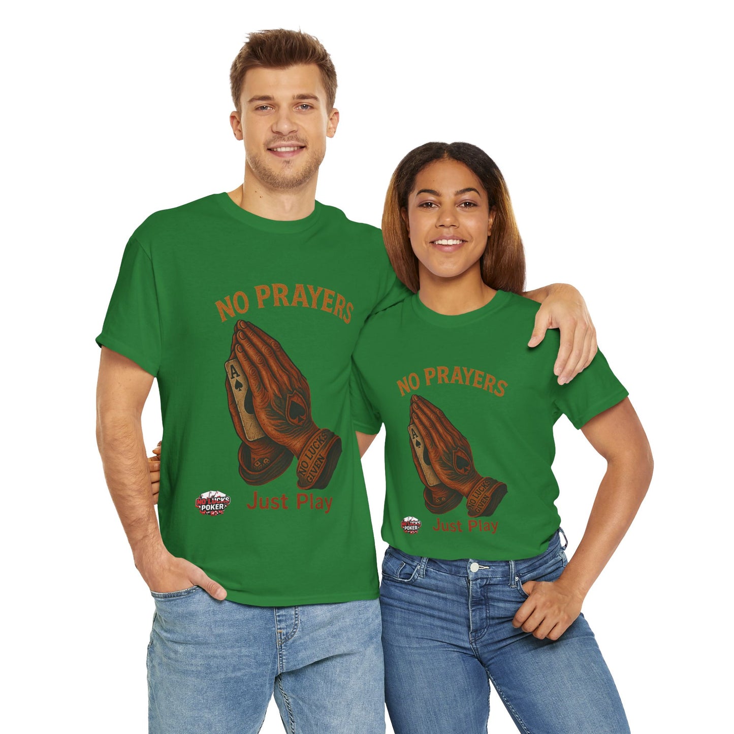 No Prayers Just Play Poker T-Shirt | Zero Lucks – Skill Over Superstition