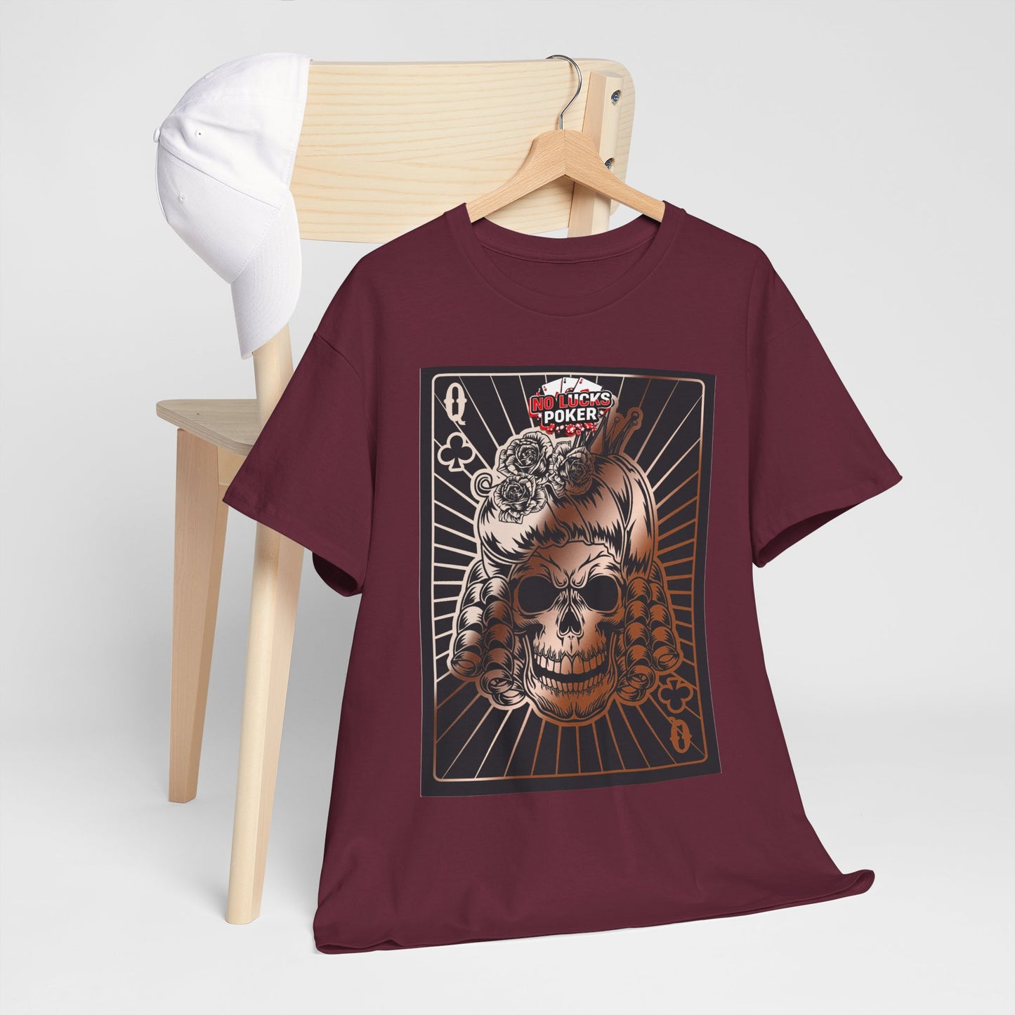 No Lucks Given Angry Queen of Clubs Copper Poker T-Shirt Must have Good Luck All-in