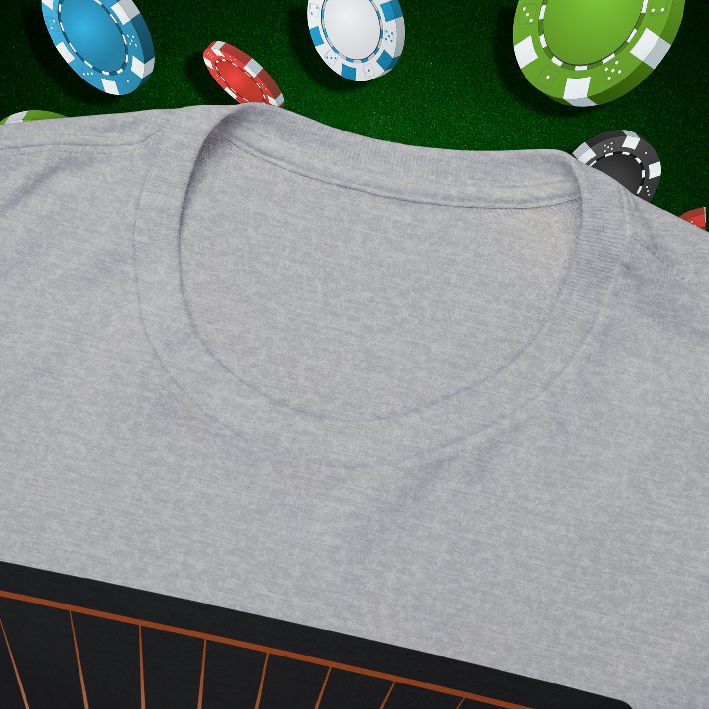 No Lucks Given Jack Skull in Crown of Diamonds Copper Poker T-Shirt Must have Good Luck All-in