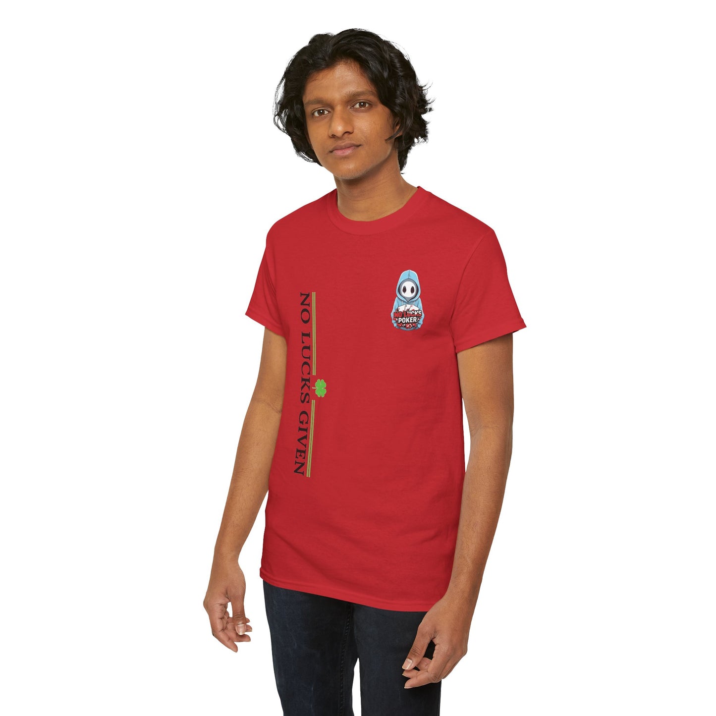 No Lucks Given – Ghost Logo Poker T-Shirt | Stealth Blackout Style
