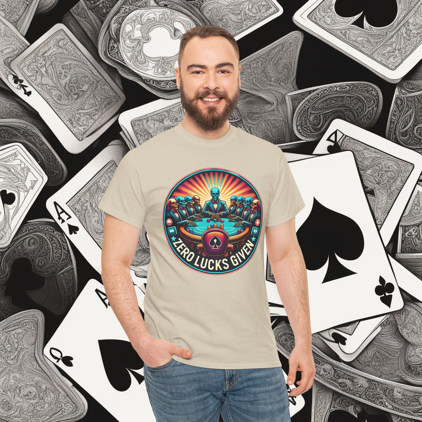 Zero Lucks Given unisex heavy cotton tee Poker Apparel