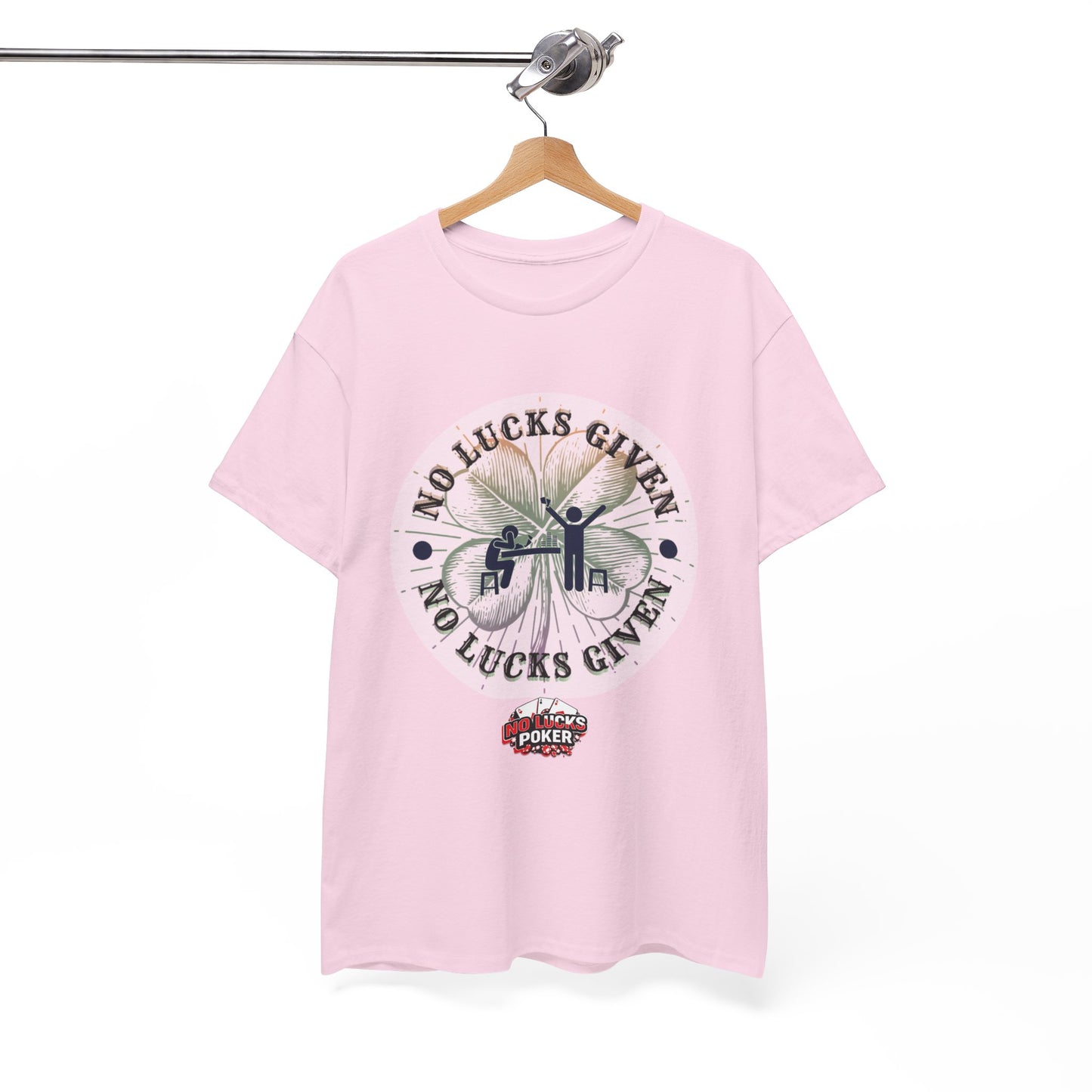 No Lucks Given – Large Clover Poker T-Shirt | Skill Over Luck