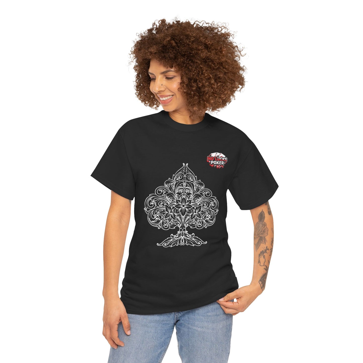 No Lucks Given – Spade Poker T-Shirt (Good Luck, All In)