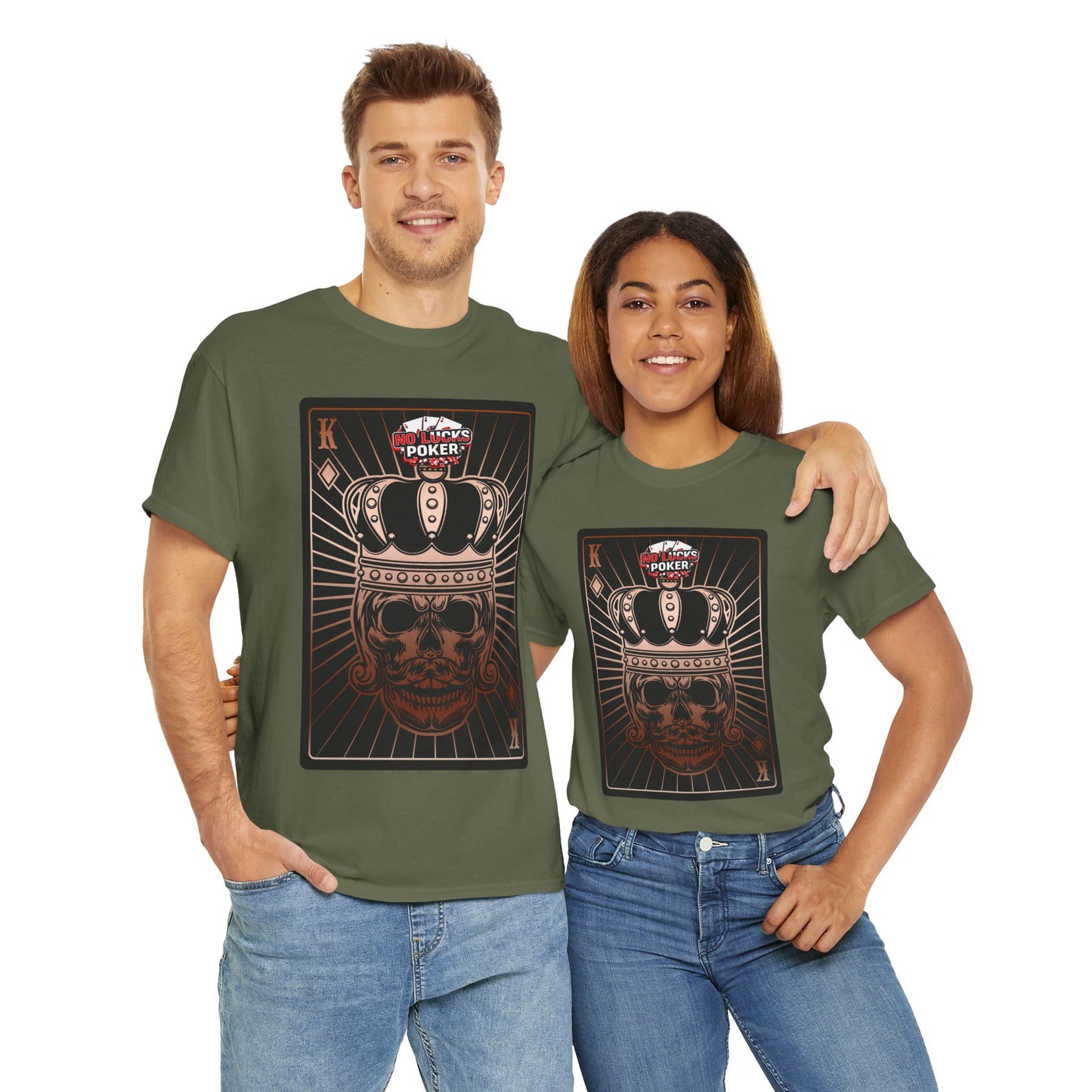 No Lucks Given Royal Skull King of Diamonds Copper Poker T-Shirt Must have Good Luck All-in