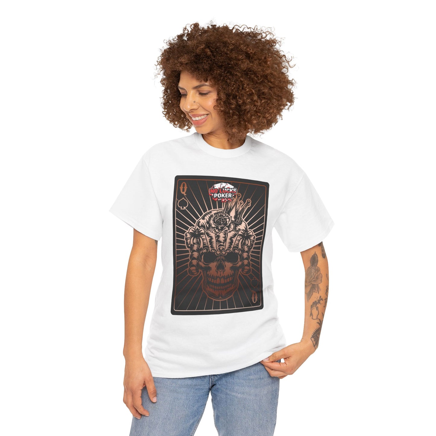 No Lucks Given – Angry Queen of Spades Poker Tee (Copper Edition)