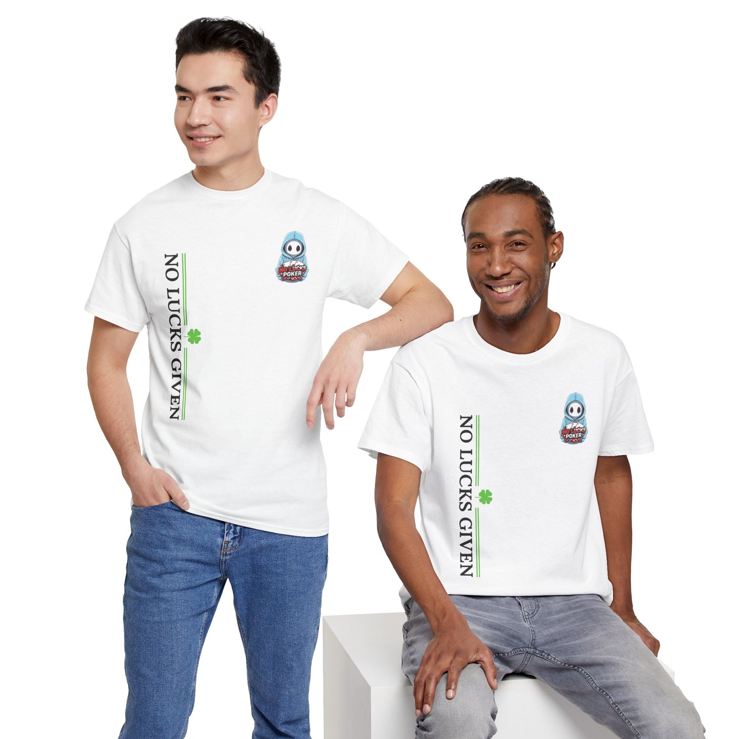 No Lucks Given – Ghost Logo Poker T-Shirt | Stealth Blackout Style