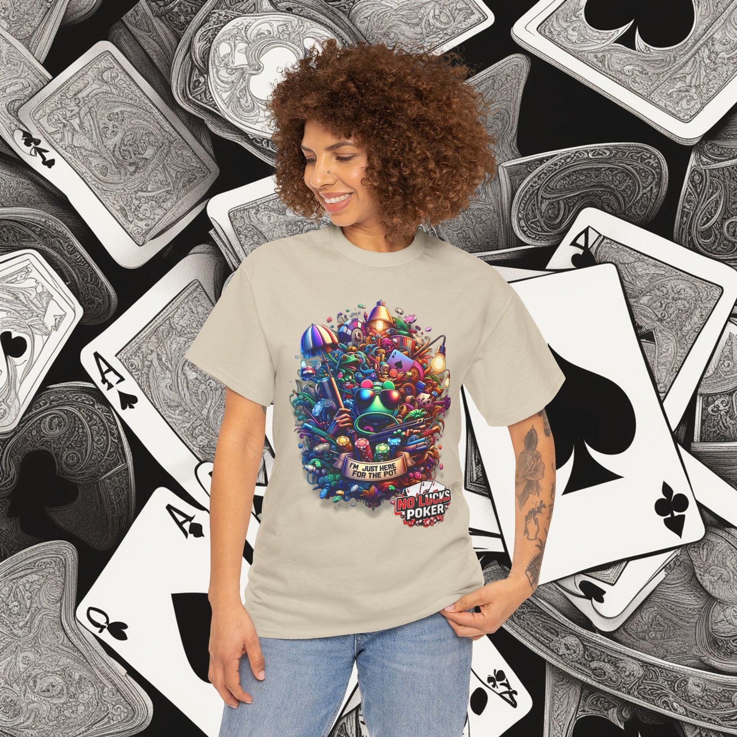 I'm Just here for the Pot unisex heavy cotton tee Poker Apparel