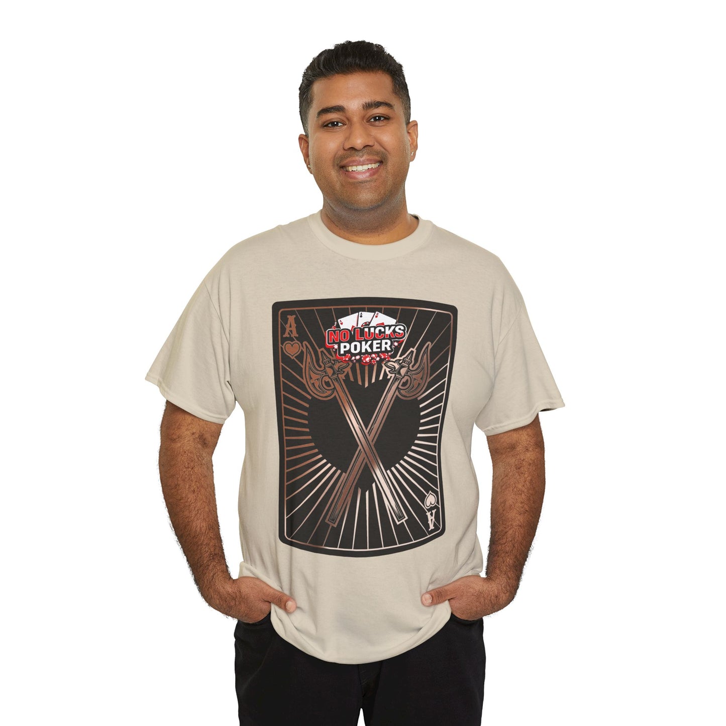 No Lucks Given: Ace of Hearts & Axes – Poker T-Shirt