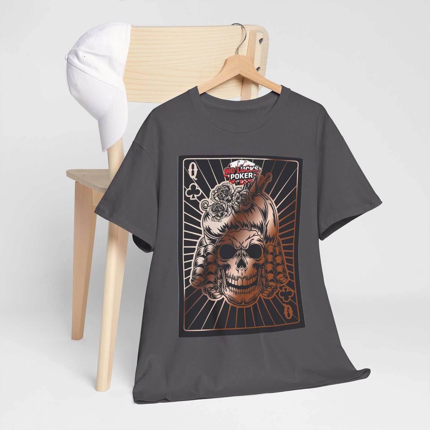 No Lucks Given Angry Queen of Clubs Copper Poker T-Shirt Must have Good Luck All-in