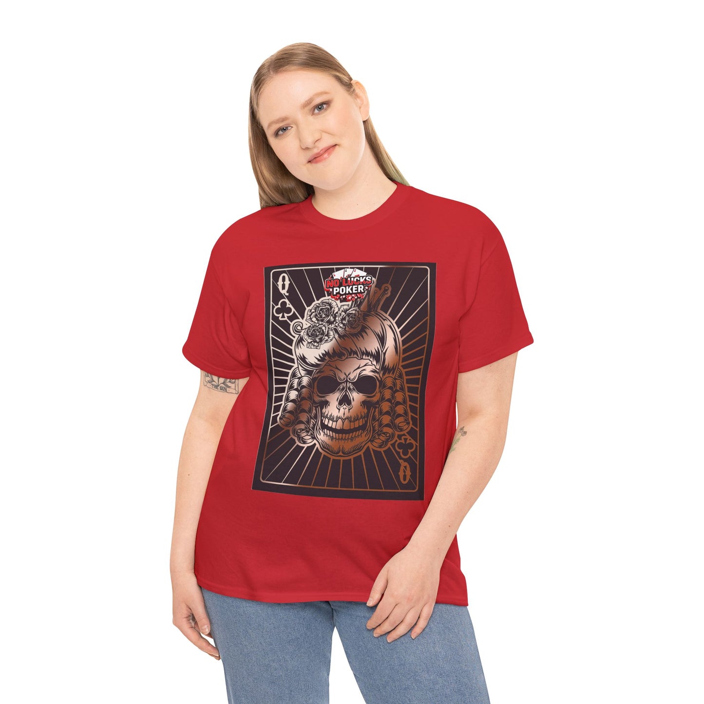 No Lucks Given Angry Queen of Clubs Copper Poker T-Shirt Must have Good Luck All-in