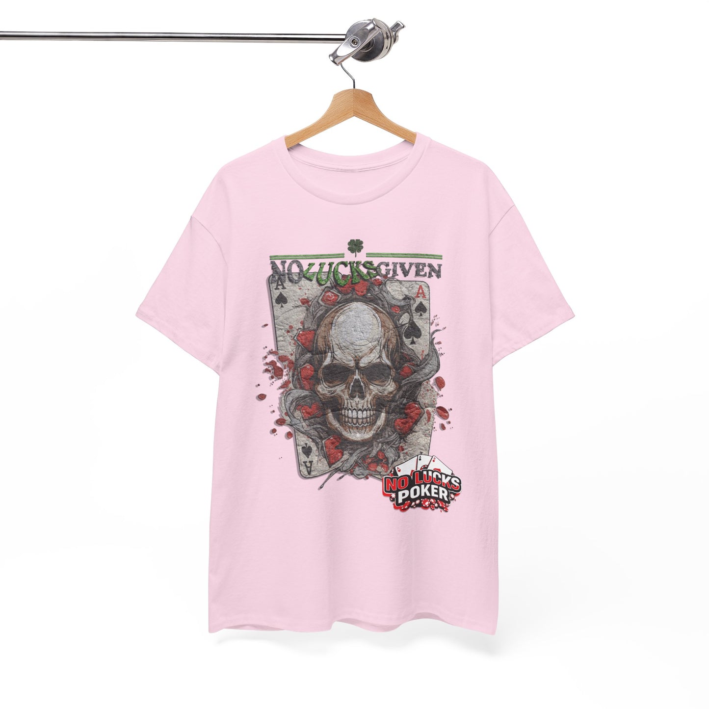 No Lucks Given Skull Breaking thru Ace of Spades T-Shirt Must have Good Luck All-in