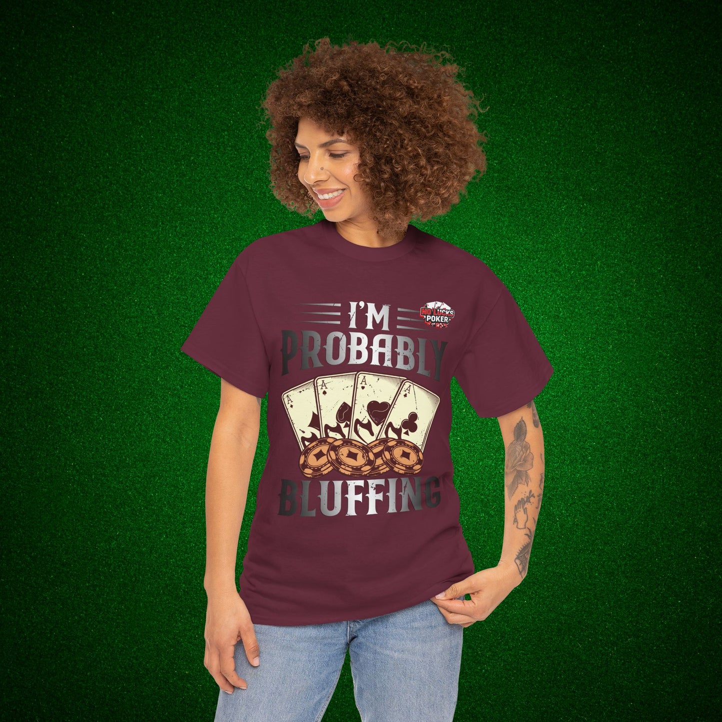 I'm Probably Bluffing Unisex Heavy Cotton Tee