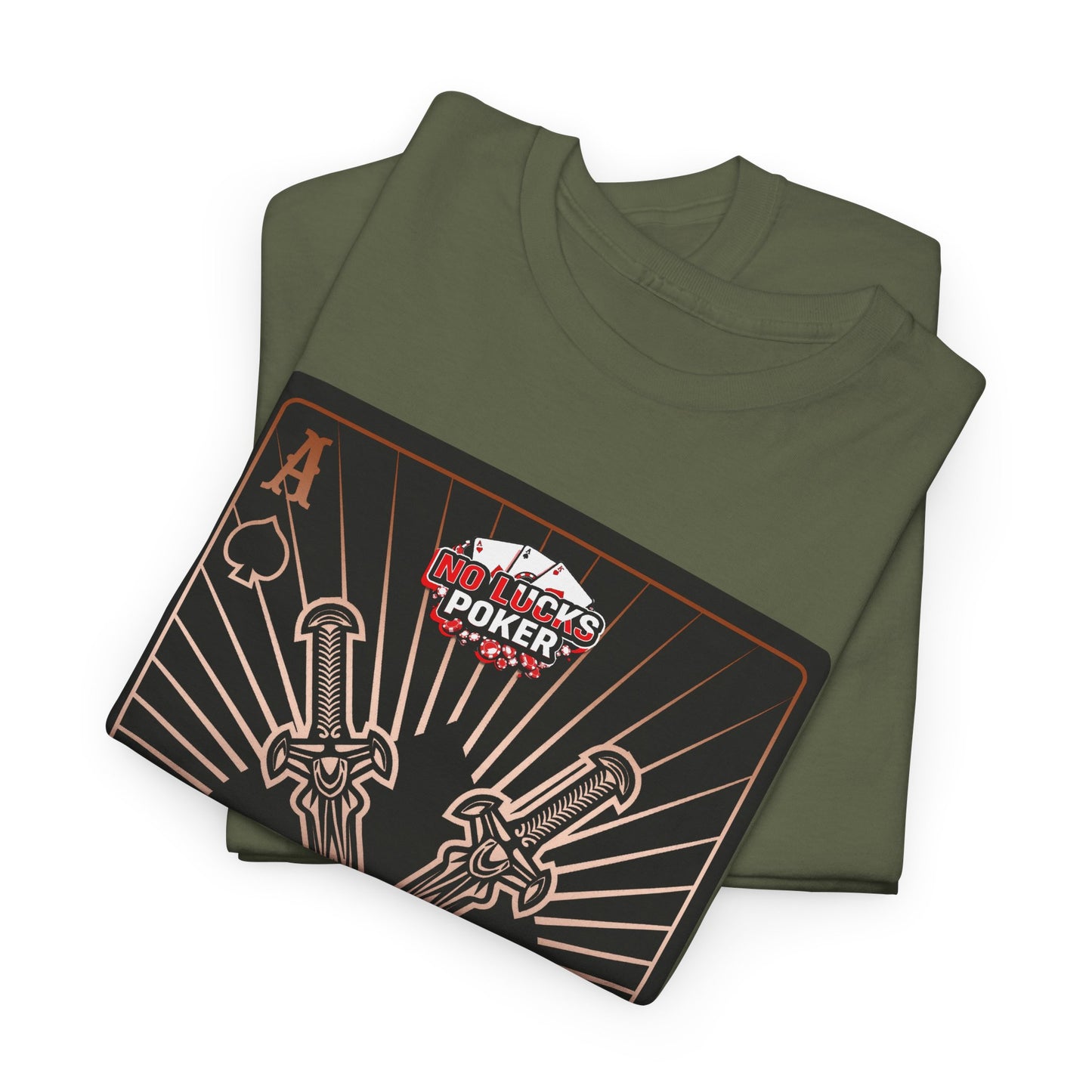 No Lucks Given – Ace of Spades & Crossed Swords Poker T-Shirt (Copper Edition)