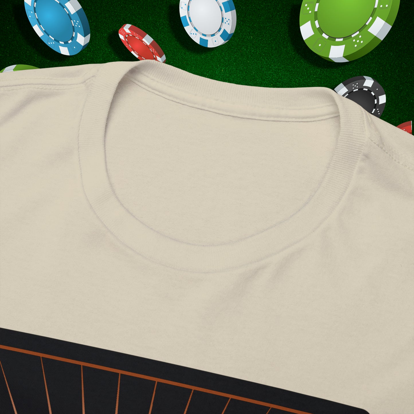 No Lucks Given Jack Skull in Crown of Diamonds Copper Poker T-Shirt Must have Good Luck All-in