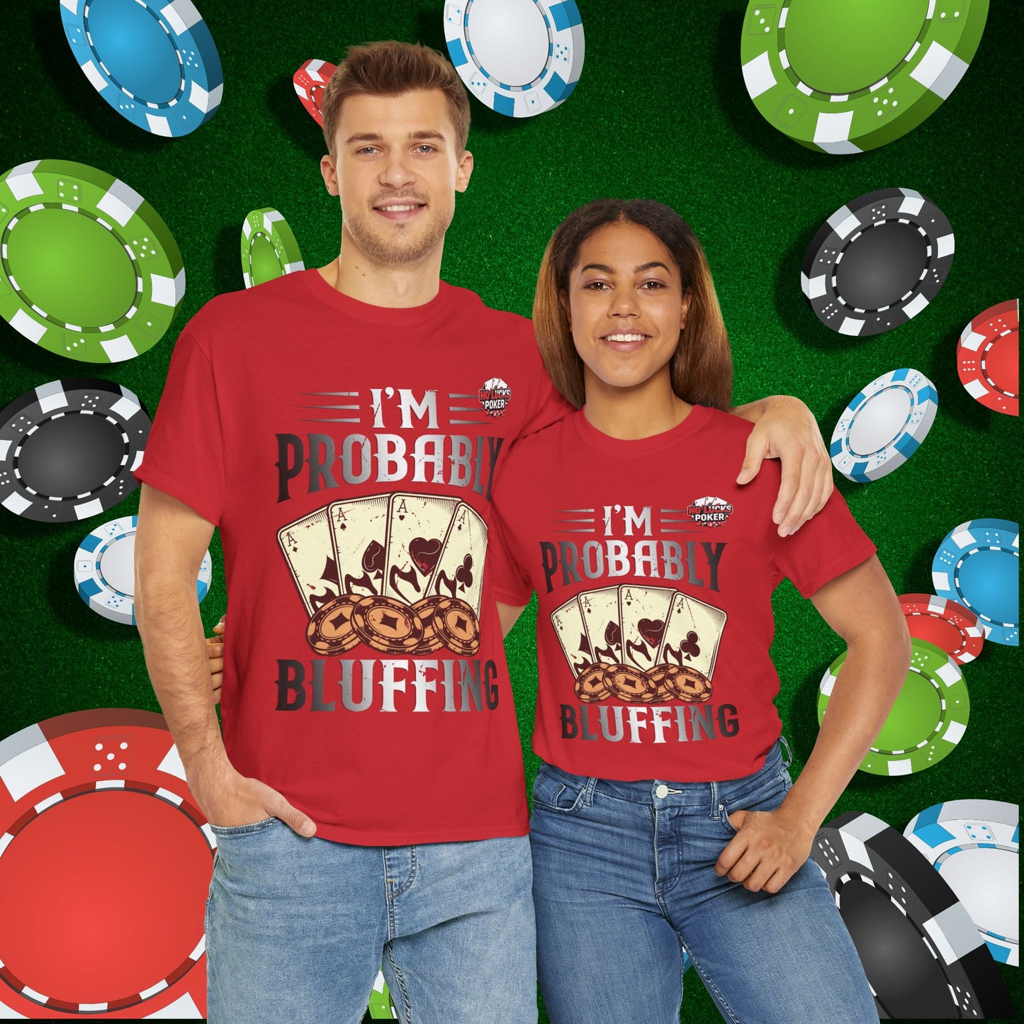 I'm Probably Bluffing Unisex Heavy Cotton Tee