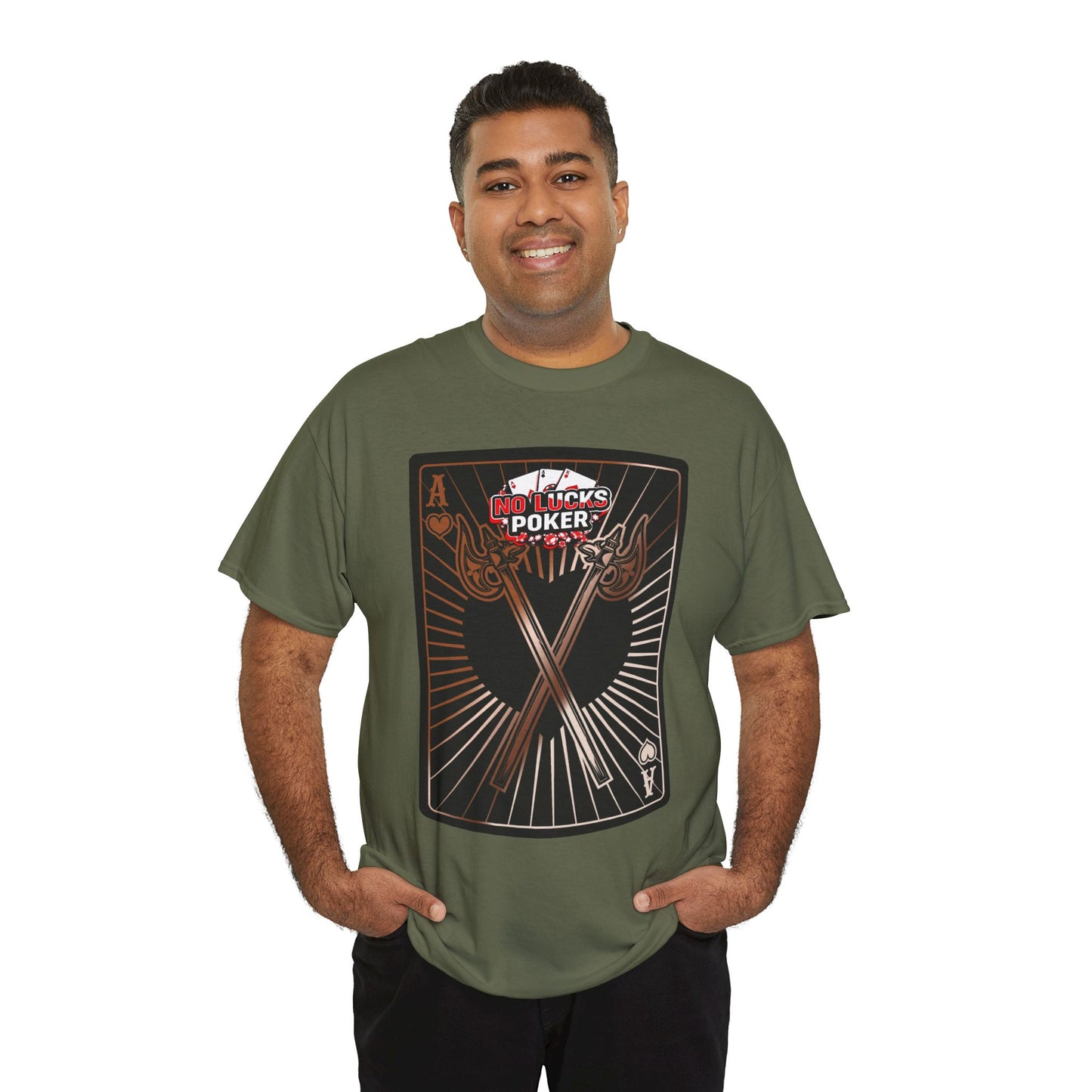 No Lucks Given: Ace of Hearts & Axes – Poker T-Shirt