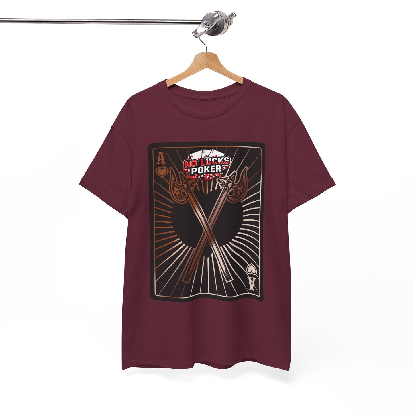 No Lucks Given: Ace of Hearts & Axes – Poker T-Shirt