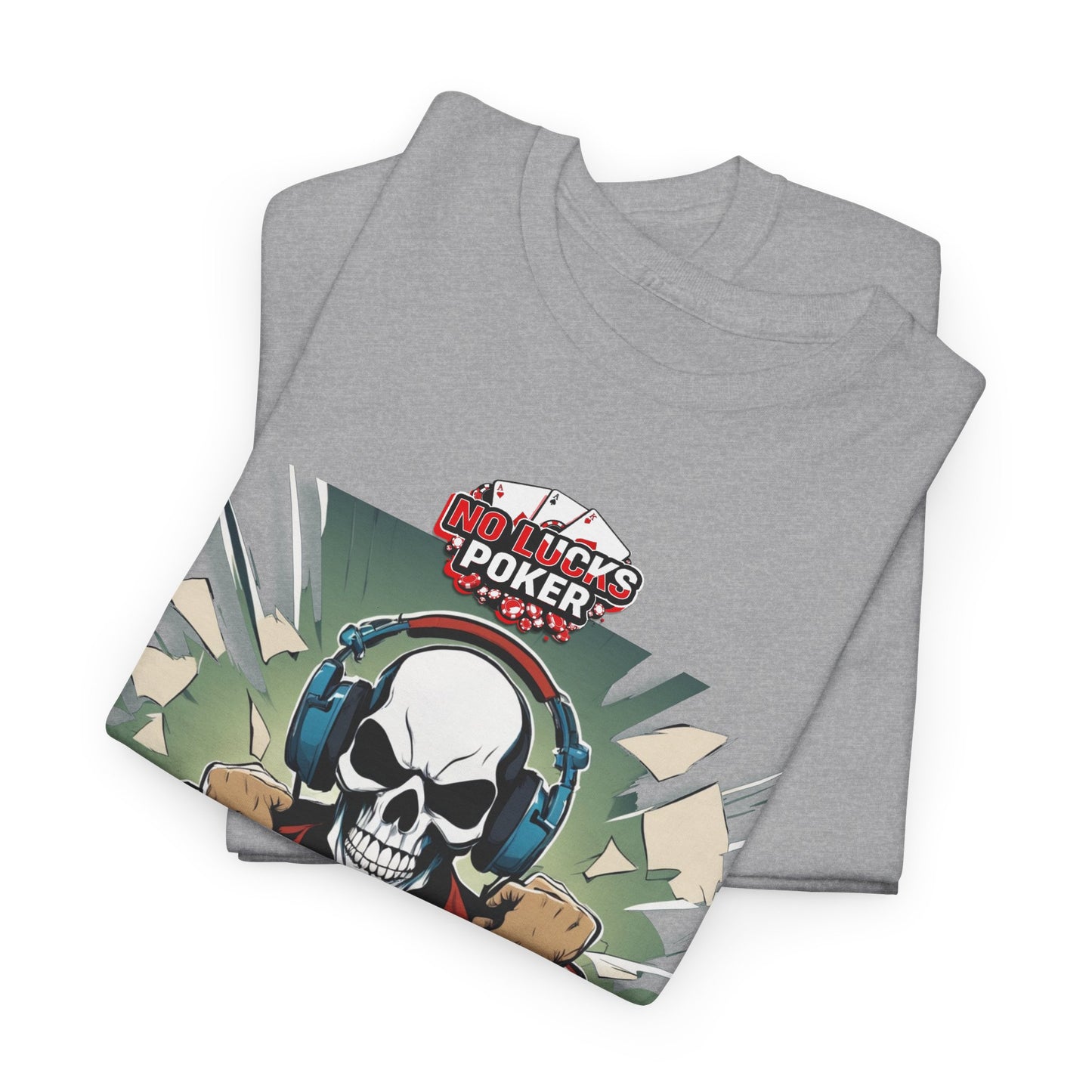 No Lucks Given – Poker Skull w/ Headphones Tee (Hero/Villain Edition)