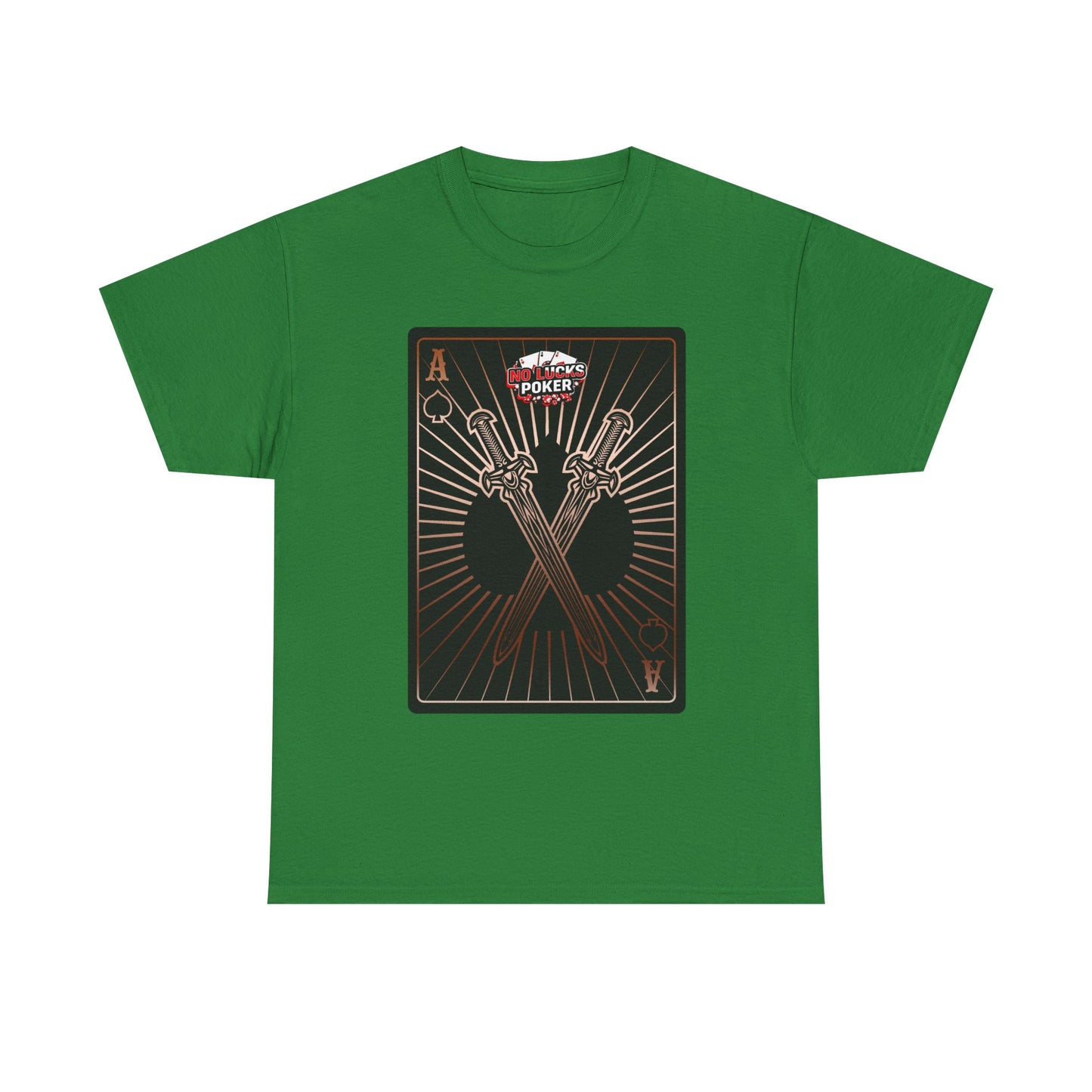 No Lucks Given – Ace of Spades & Crossed Swords Poker T-Shirt (Copper Edition)