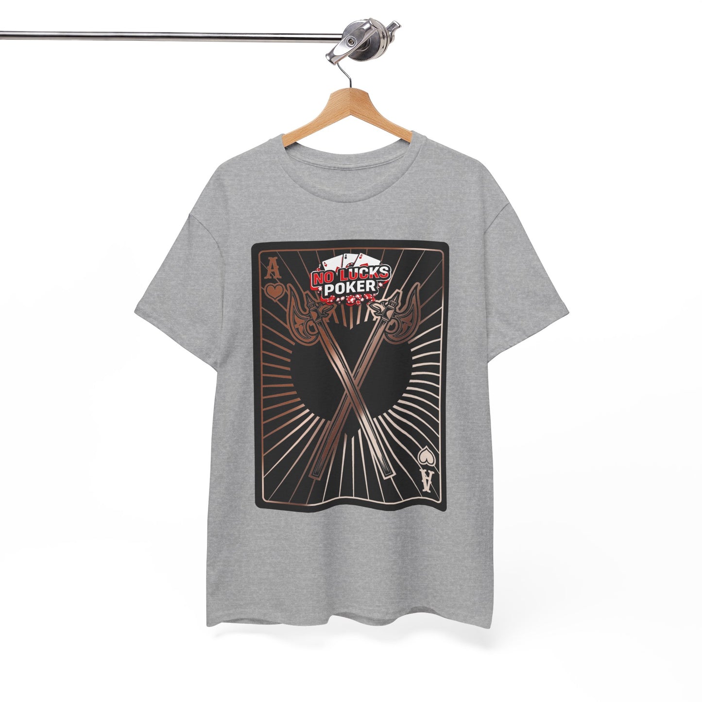 No Lucks Given: Ace of Hearts & Axes – Poker T-Shirt