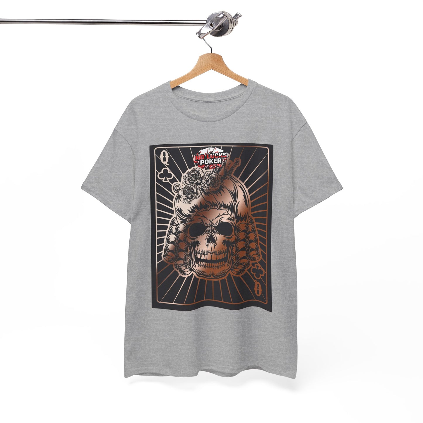No Lucks Given Angry Queen of Clubs Copper Poker T-Shirt Must have Good Luck All-in