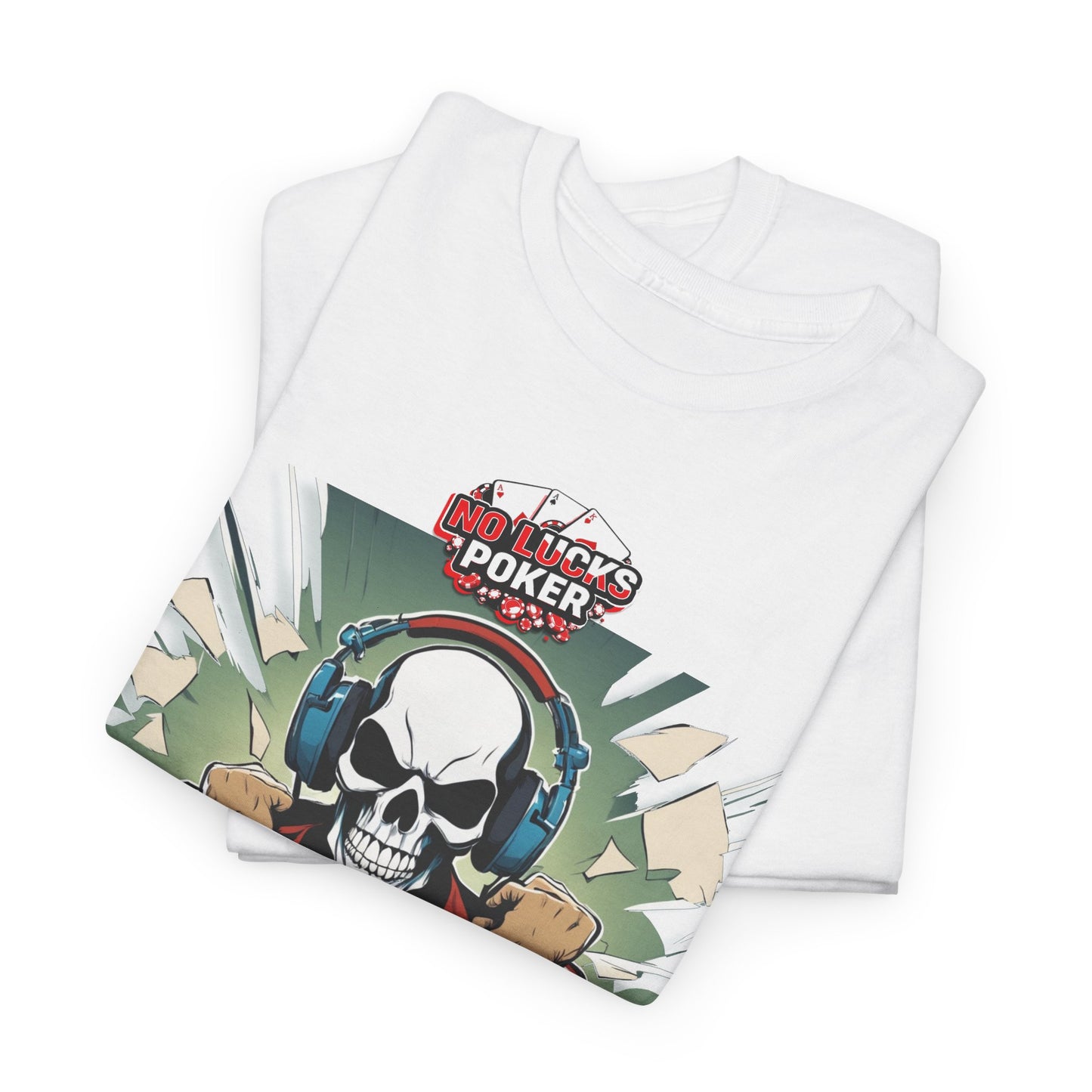 No Lucks Given – Poker Skull w/ Headphones Tee (Hero/Villain Edition)