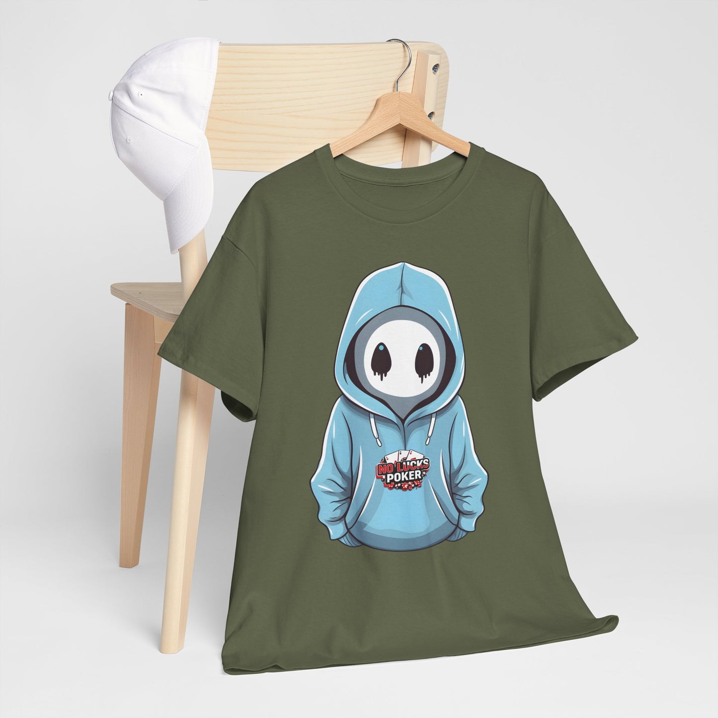 No Lucks Given – Mysterious Hoodie Player Poker Tee