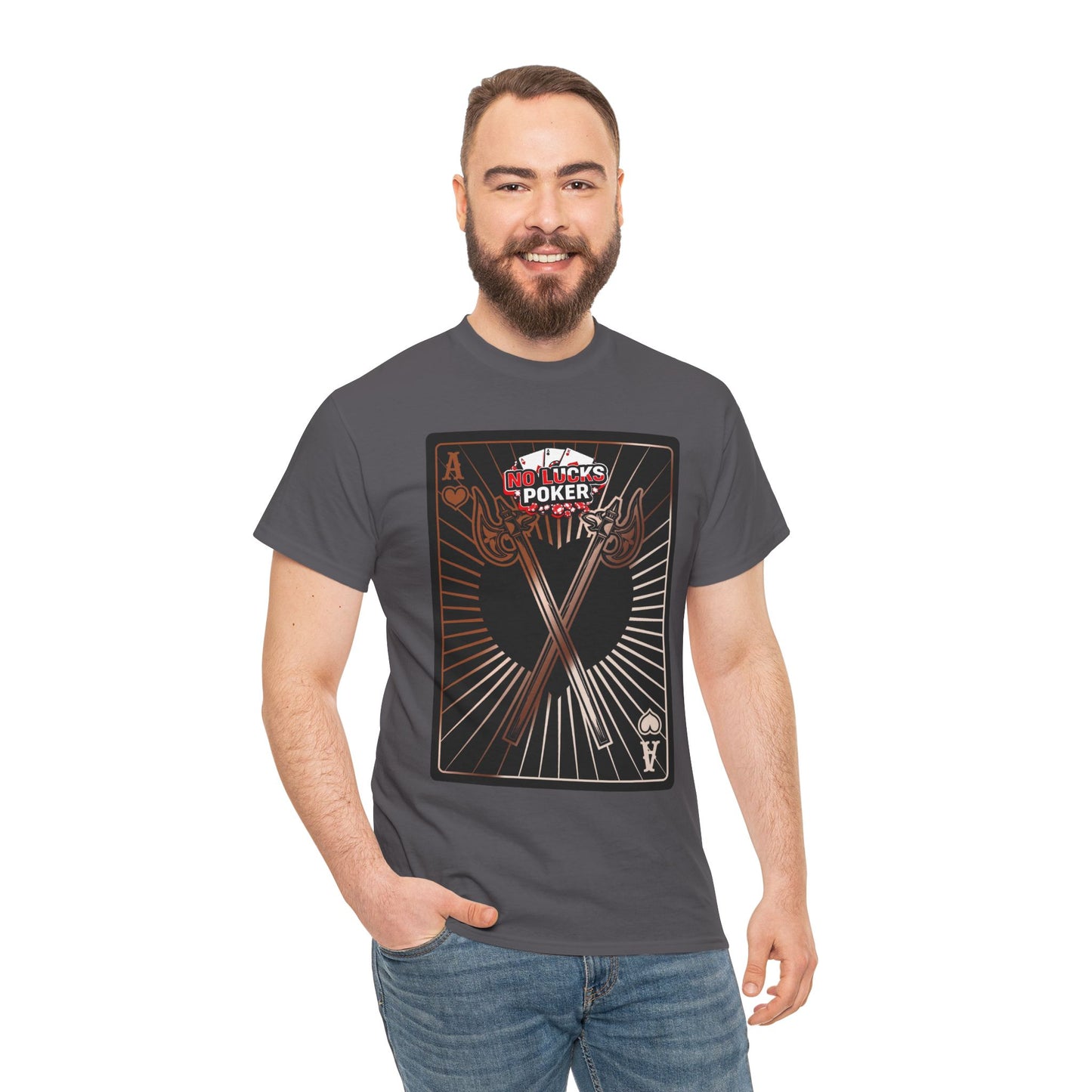 No Lucks Given: Ace of Hearts & Axes – Poker T-Shirt
