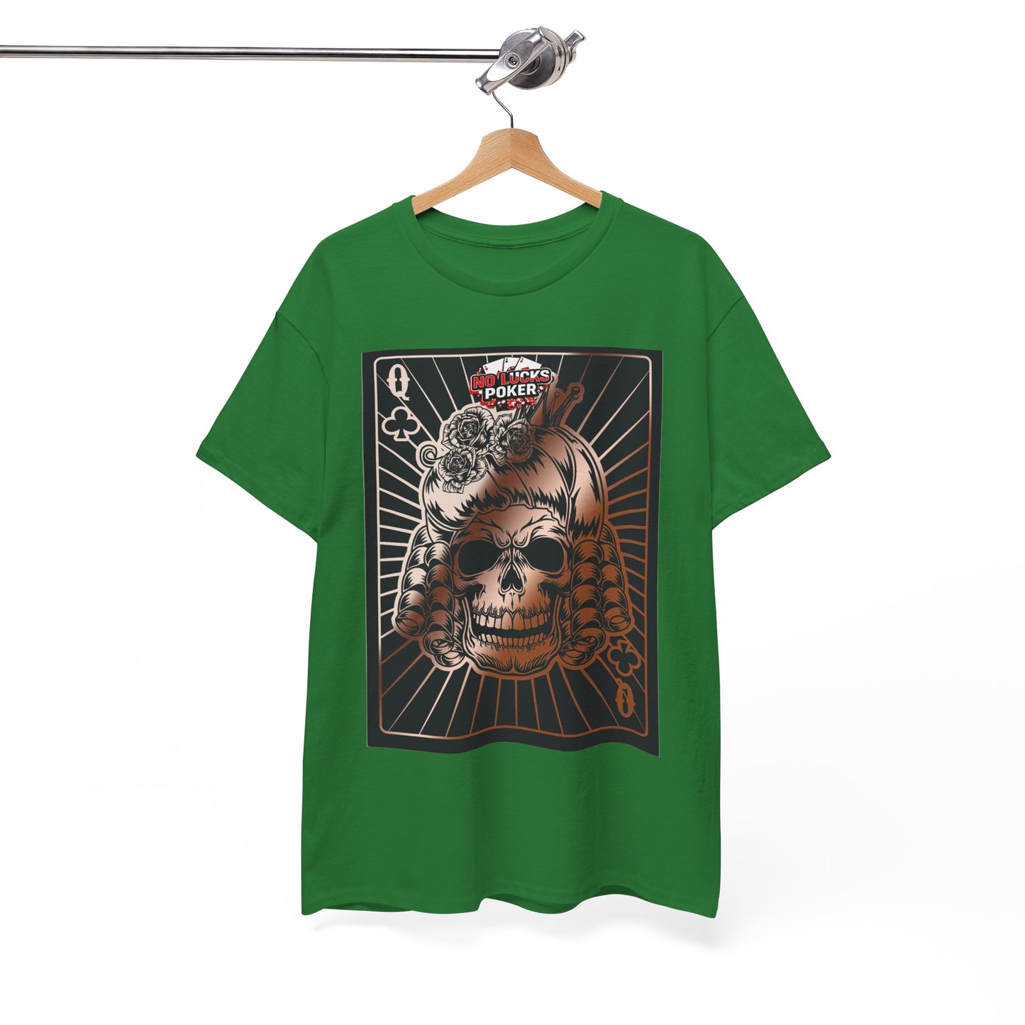 No Lucks Given Angry Queen of Clubs Copper Poker T-Shirt Must have Good Luck All-in