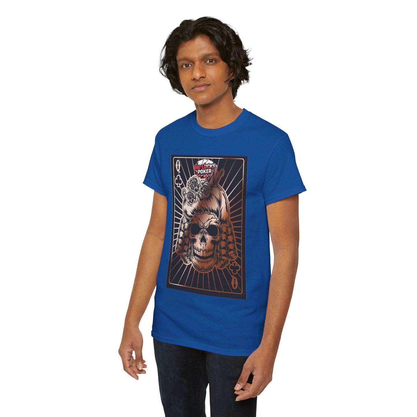 No Lucks Given Angry Queen of Clubs Copper Poker T-Shirt Must have Good Luck All-in