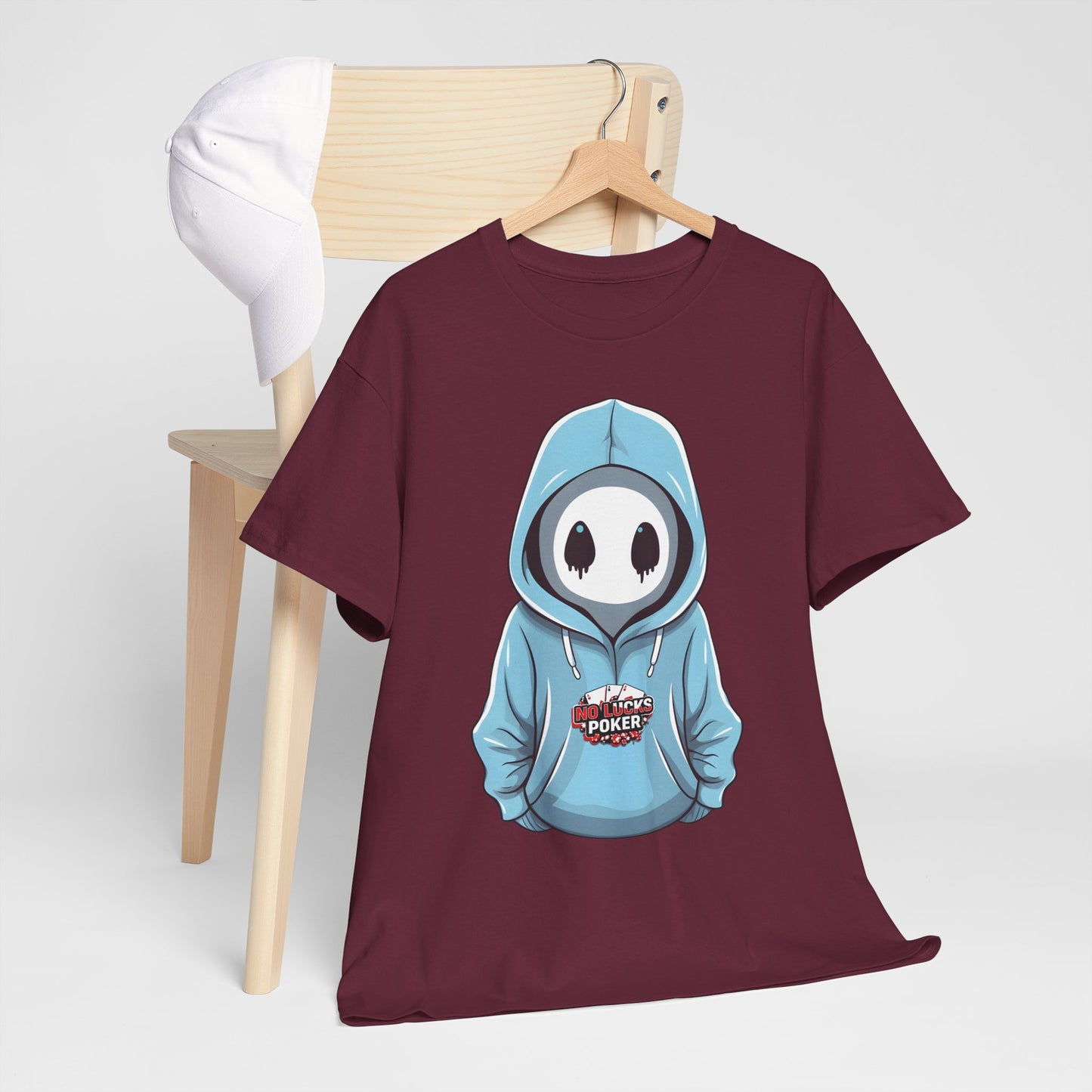 No Lucks Given – Mysterious Hoodie Player Poker Tee