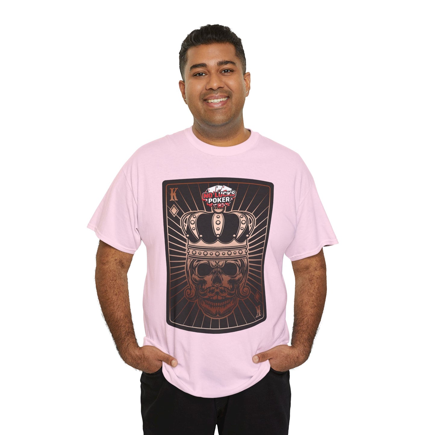 No Lucks Given Royal Skull King of Diamonds Copper Poker T-Shirt Must have Good Luck All-in