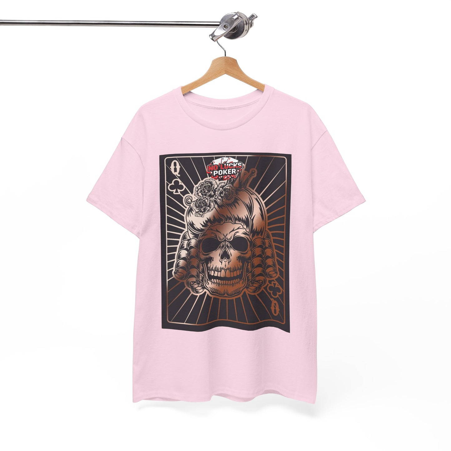 No Lucks Given Angry Queen of Clubs Copper Poker T-Shirt Must have Good Luck All-in