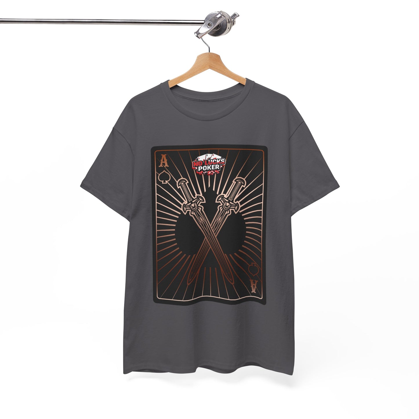 No Lucks Given – Ace of Spades & Crossed Swords Poker T-Shirt (Copper Edition)