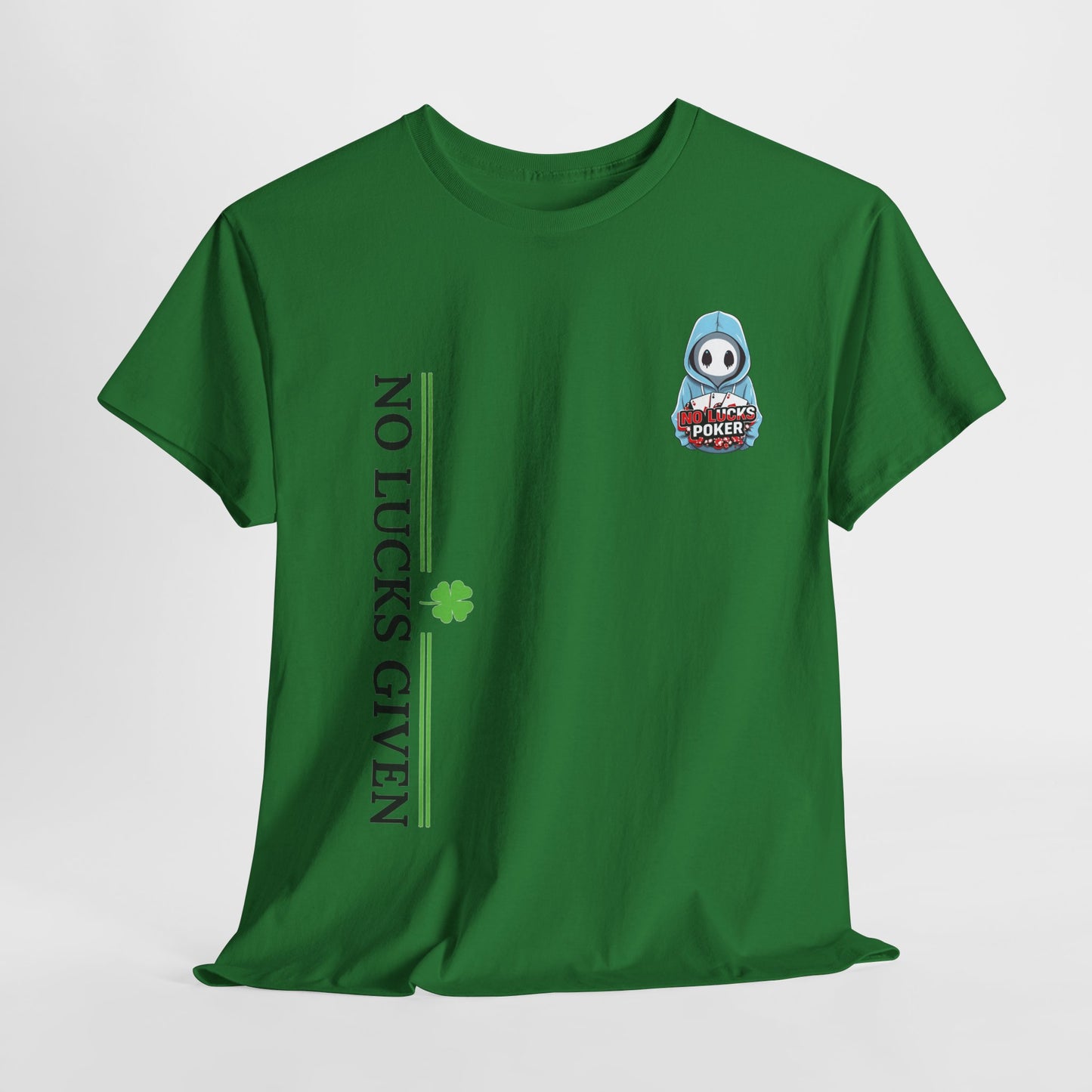 No Lucks Given – Ghost Logo Poker T-Shirt | Stealth Blackout Style