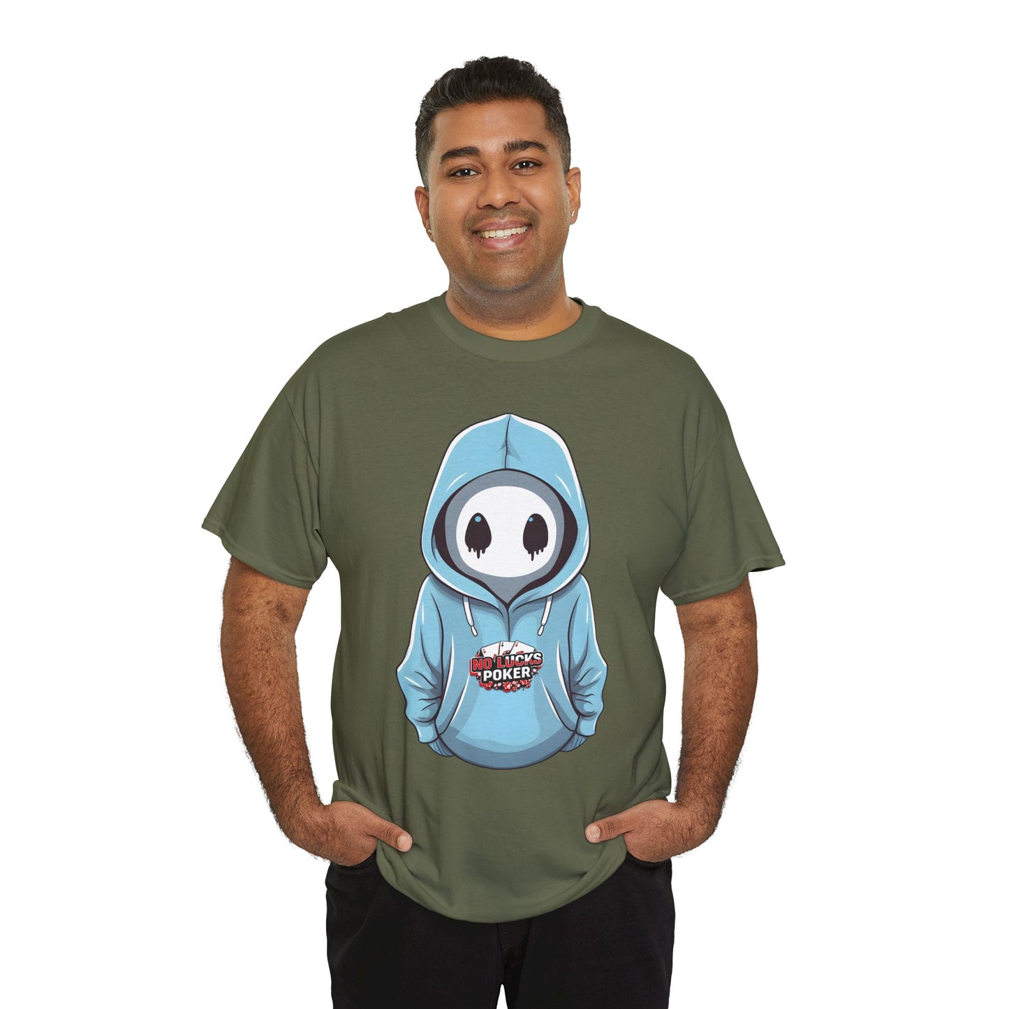 No Lucks Given – Mysterious Hoodie Player Poker Tee