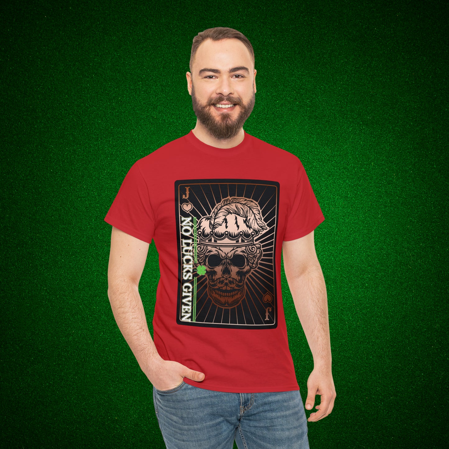 No Lucks Given Angry Jack of Hearts Copper Poker T-Shirt Must have Good Luck All-in
