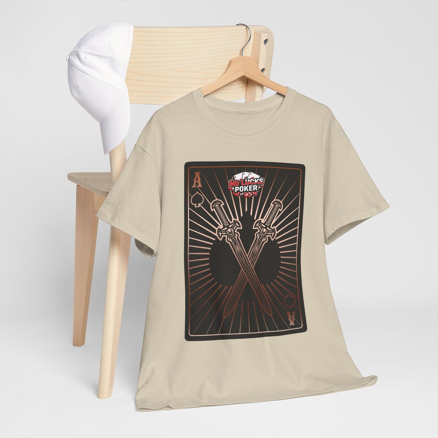 No Lucks Given – Ace of Spades & Crossed Swords Poker T-Shirt (Copper Edition)
