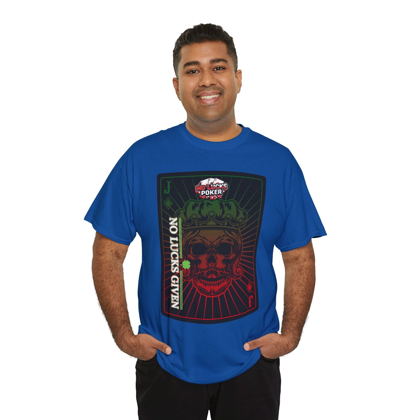 No Lucks Given – Jack Skull Crown Poker Tee (Green & Red Edition)