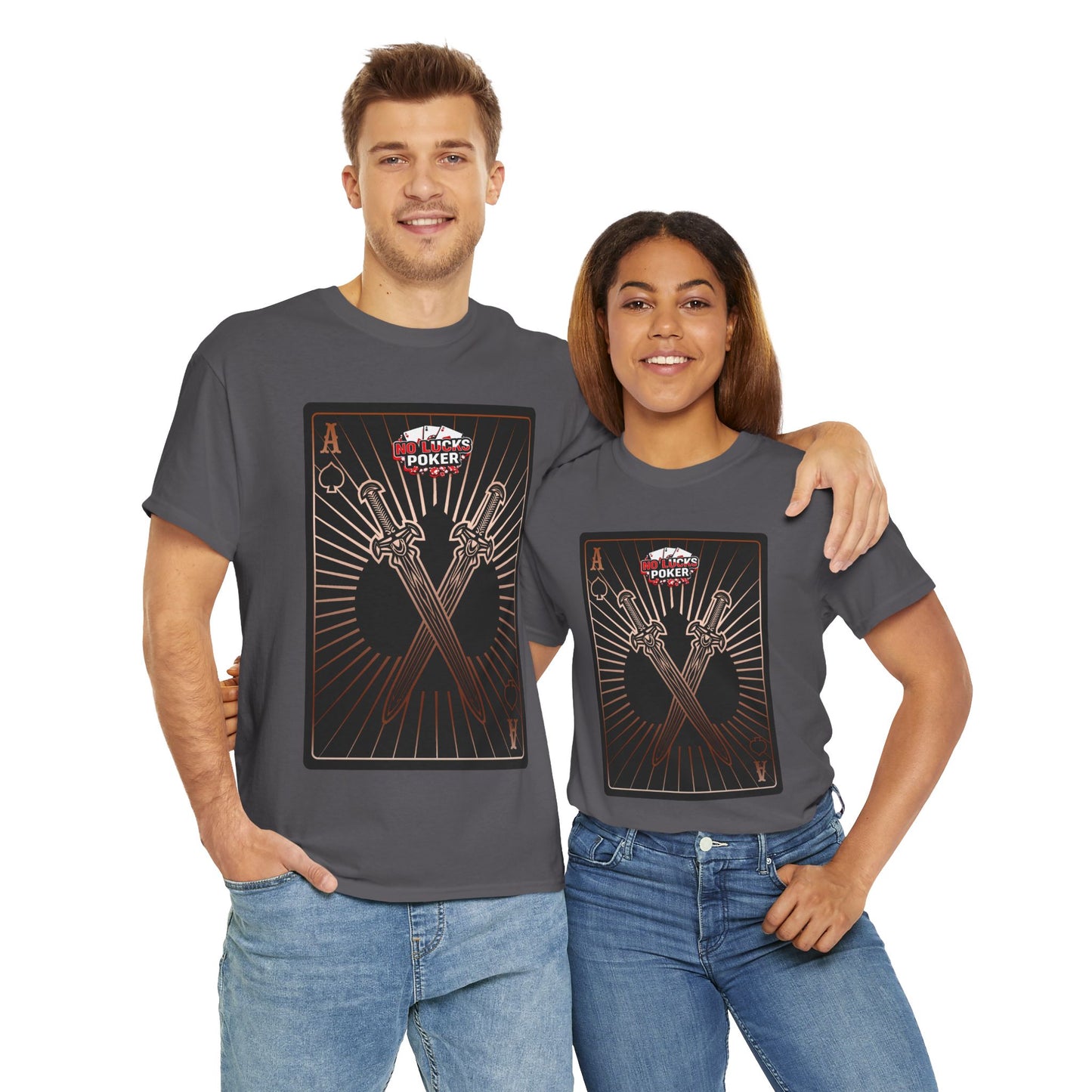 No Lucks Given – Ace of Spades & Crossed Swords Poker T-Shirt (Copper Edition)