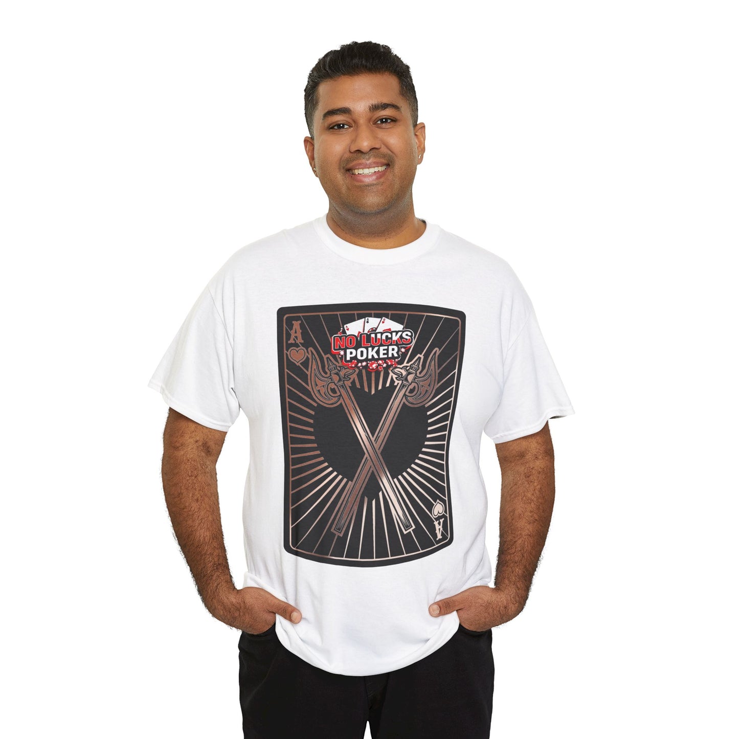 No Lucks Given: Ace of Hearts & Axes – Poker T-Shirt