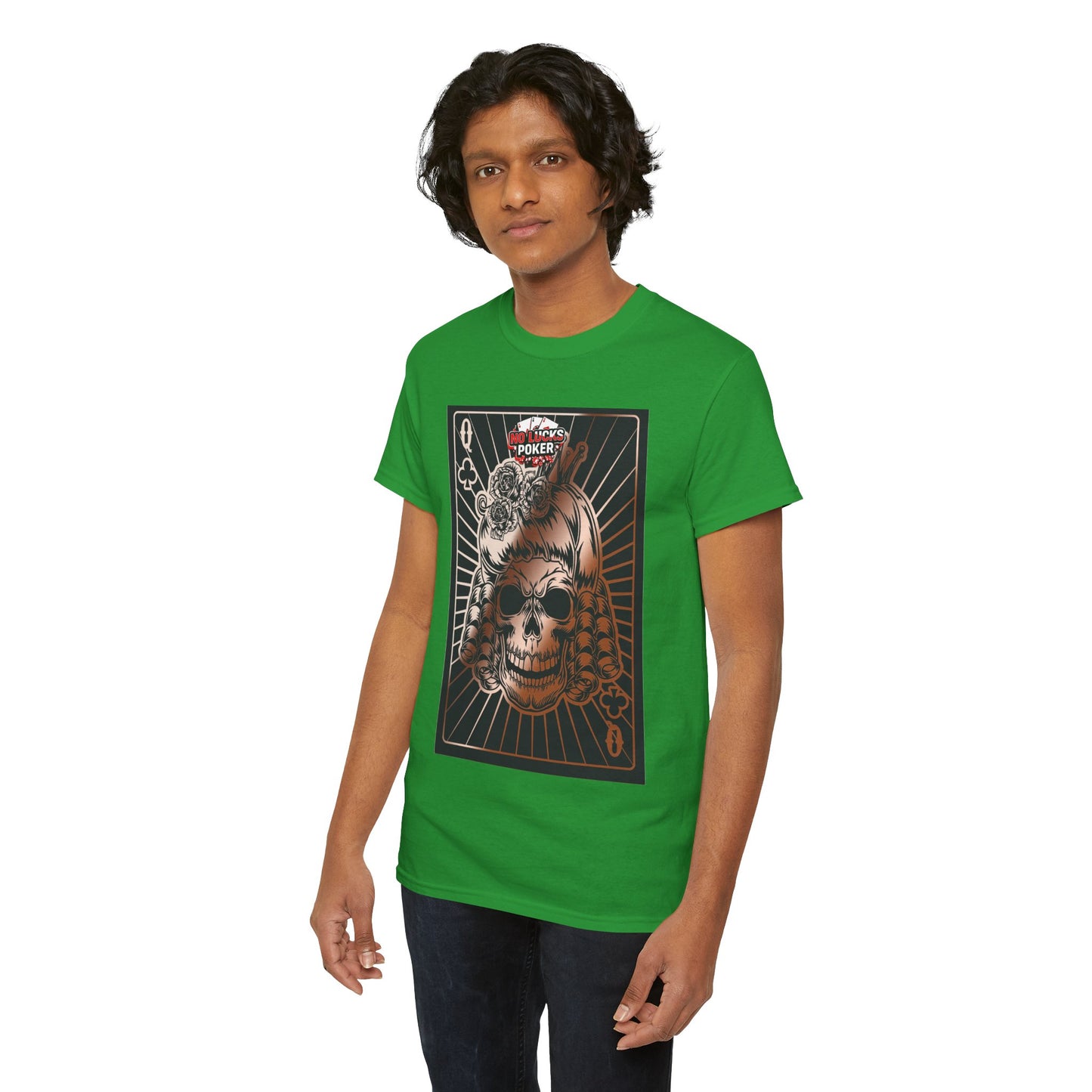No Lucks Given Angry Queen of Clubs Copper Poker T-Shirt Must have Good Luck All-in