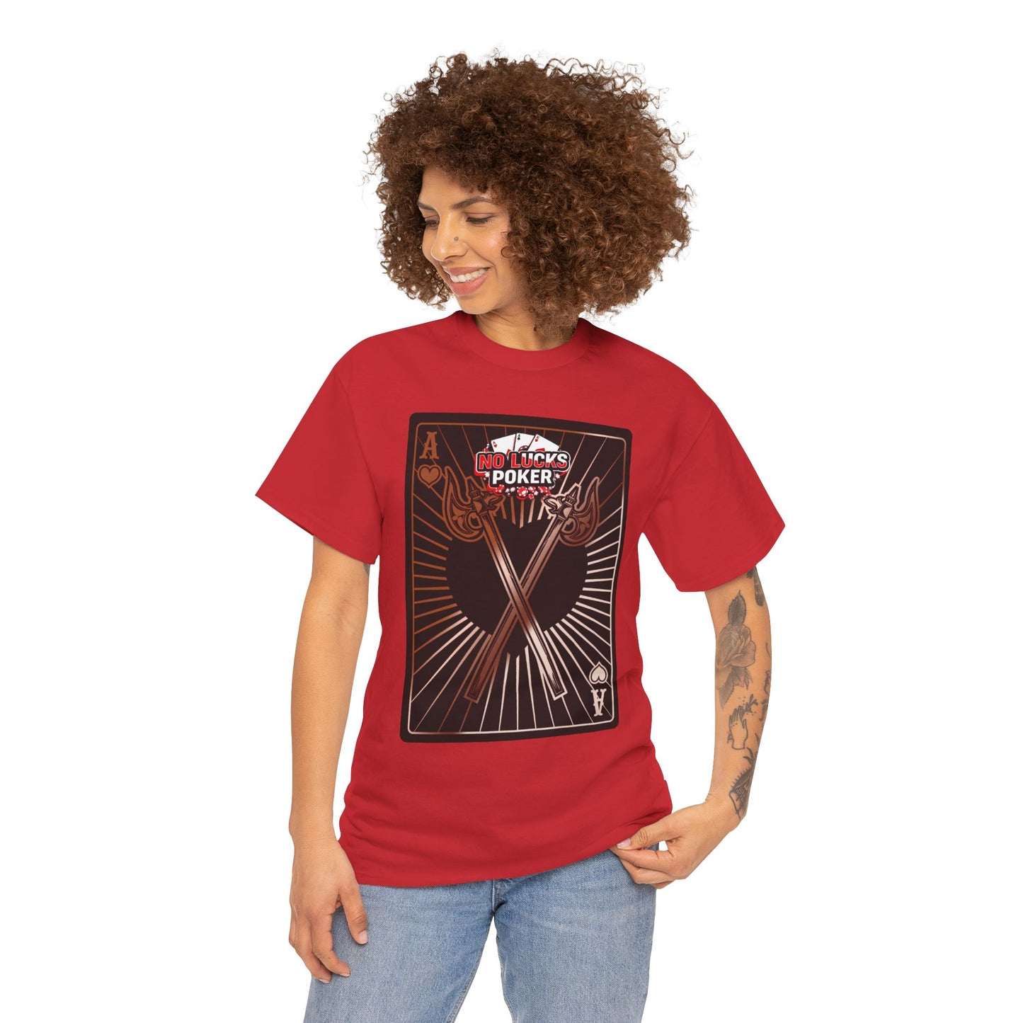 No Lucks Given: Ace of Hearts & Axes – Poker T-Shirt