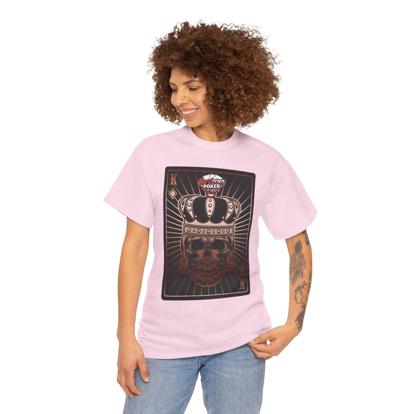 No Lucks Given Royal Skull King of Diamonds Copper Poker T-Shirt Must have Good Luck All-in